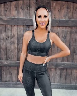 Bar T Boutique What's New! Black Mamba Snake Print Sports Bra