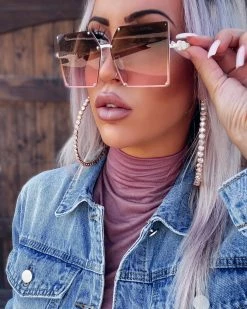 Bar T Boutique What's New! All Eyes On Me Oversized Sunglasses - Rose Gold
