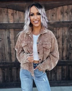 Bar T Boutique Paparazzi Corduroy Shacket - Light Brown What's New!