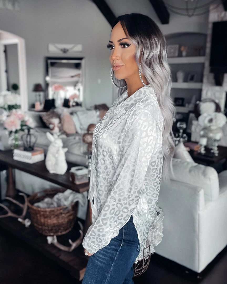 Bar T Boutique LLC Pick A Spot Leopard Satin Top - Ivory What's New! 2 Bar T Boutique LLC Pick A Spot Leopard Satin Top - Ivory What's New!