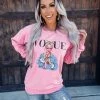Bar T Boutique LLC Vogue Sweatshirt - Pink What's New!