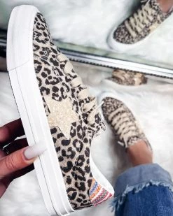 Bar T Boutique What's New! Siesta Glitter Star Leopard Sneakers