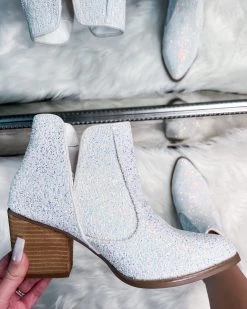 Bar T Boutique What's New! Fiera Glitter Booties - White