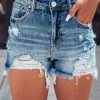 Bar T Boutique LLC What's New! Dusty Distressed High Rise Shorts - Dark
