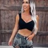 Bar T Boutique LLC Grace Ribbed Knit Crop Top - Black What's New!