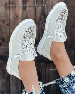 Bar T Boutique LLC Hey Girl Rhinestone Slip On Shoes What's New!