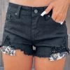 Bar T Boutique What's New! Chasing The Wild Leopard Pocket Shorts - Black