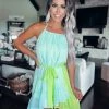 Bar T Boutique LLC What's New! Spotlight Two-Tone Dress - Lime/Mint