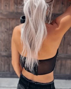 Bar T Boutique LLC Looking Fine Cross Halter Top - Black