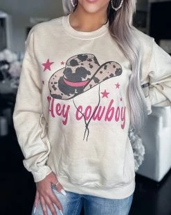 Bar T Boutique What's New! Hey Cowboy Sweatshirt - Sand