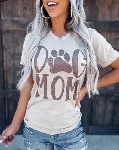 Bar T Boutique LLC Dog Mom Tee - Tan