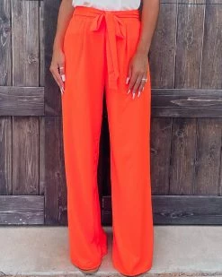 Bar T Boutique LLC Paradise Palazzo Pants - Neon Coral