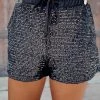 Bar T Boutique Simply Obsessed Sequin Shorts - Black