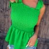 Bar T Boutique LLC Smocked Peplum Top - Kelly Green