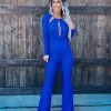 Bar T Boutique Pop The Prosecco Jumpsuit - Royal Blue What's New!