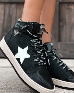 Bar T Boutique LLC VH Dreamy Star High Top Sneakers - Black/White
