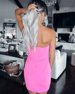 Bar T Boutique LLC What's New! Incredible V Wire Bodycon Dress - Pink