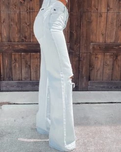 Bar T Boutique Slater 90's Wide Leg Flare Jeans - Light What's New!