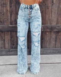 Bar T Boutique LLC What's New! Oaklynn Acid Wide Leg Jeans