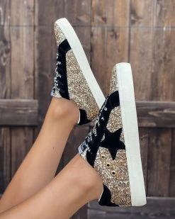 Bar T Boutique LLC VH Ovya Gold Glitter Sneakers