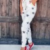 Bar T Boutique Ivory/Black Star Printed Joggers What's New!