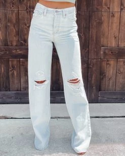 Bar T Boutique Slater 90's Wide Leg Flare Jeans - Light What's New!