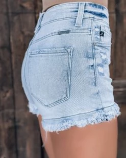 Bar T Boutique Bloom Double Frayed Shorts - Light