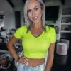 Bar T Boutique LLC Fahionably Cute Crop Top - Lime What's New!