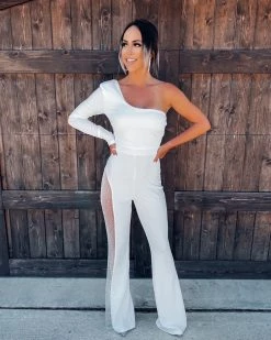 Bar T Boutique What's New! Hidden Gem Rhinestone Jumpsuit - White