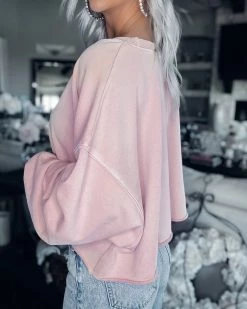 Bar T Boutique What's New! Nothin' To Lose French Terry Crop Top - Dusty Peach