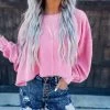 Bar T Boutique Nothin' To Lose French Terry Crop Top - Pink
