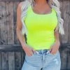 Bar T Boutique Seamless Ribbed Tank - Neon Yellow