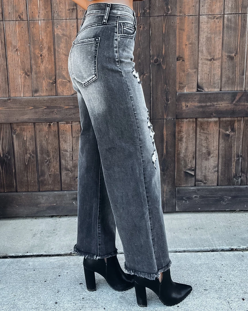 Bar T Boutique Bottoms Vintage Distressed Wide Leg Jeans 2 Bar T Boutique Bottoms Vintage Distressed Wide Leg Jeans
