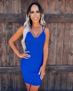 Bar T Boutique LLC Genuine Soul Glitter Dress.- Royal Blue What's New!