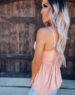 Bar T Boutique Instant Attraction Lace Bralette Tank - Rose What's New!