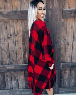 Bar T Boutique Outerwear Buffalo Plaid Cover Up