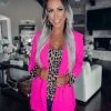 Bar T Boutique LLC What's New! Best In Class Leopard Cuff Blazer - Hot Pink