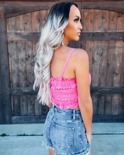 Bar T Boutique Thriving Smocked Crop Tank - Pink What's New!