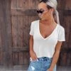 Bar T Boutique Ever So Soft Raw Cut Vneck Top - Soft Cream