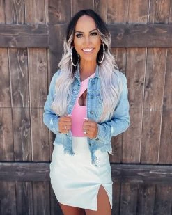 Bar T Boutique LLC Rebel Distressed Frayed Denim Jacket