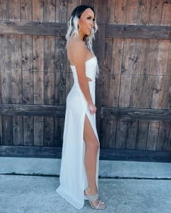 Bar T Boutique Sweet Talk Double Slit Jumpsuit - Ivory