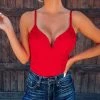 Bar T Boutique What's New! Love Song Lace Bodysuit - Red