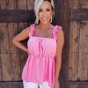 Bar T Boutique Sweet Magnolia Ruffle Sleeve Tank - Pink