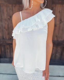 Bar T Boutique Hallee One Shoulder Top Tops