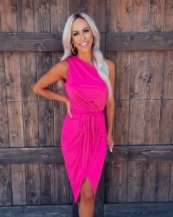 Bar T Boutique LLC What's New! Little London Wrap Dress - Fuchsia