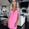 Bar T Boutique LLC What's New! Incredible V Wire Bodycon Dress - Pink