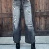 Bar T Boutique Bottoms Vintage Distressed Wide Leg Jeans