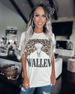 Bar T Boutique LLC Wallen Leopard Graphic Tee - Ivory