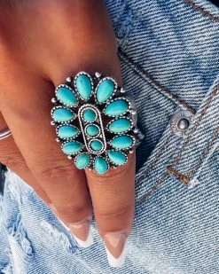 Bar T Boutique LLC Turquoise Stone Squash Ring What's New!