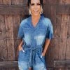 Bar T Boutique LLC What's New! Denim Days Distressed Romper